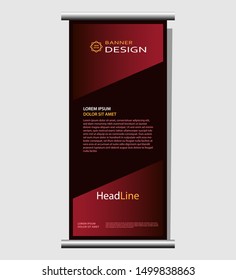 roll-up banner design. graphic template banners for exhibitions. layout. seminar. marketing. demonstration. vertical promo banner. vector illustration. eps 10