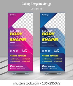 Rollup Banner Design for the gym, Gym Rollup Banner