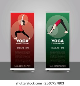 Rollup Banner Design for the gym, Gym Rollup Banner, Yoga, Instructor, Fitness