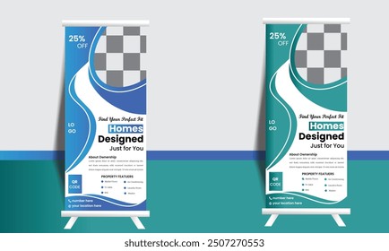 Roll-up banner design or pull-up banner design for modernized real estate agents