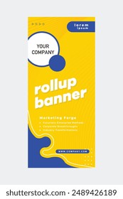 Rollup-Banner-Design mit schlichten Formen für minimalistische Unternehmensförderung