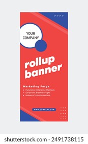 Diseño de Anuncio enrollable con Formas simples para la promoción minimalista de la empresa