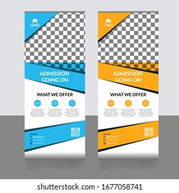 Roll-up banner design, stand for conferences, presentations, promotions and events, modern abstract graphic style