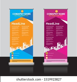 Roll-Up banner design template. Editable file in eps.10. Simple and easy to use.