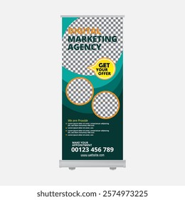 Rollup banner design template vector 