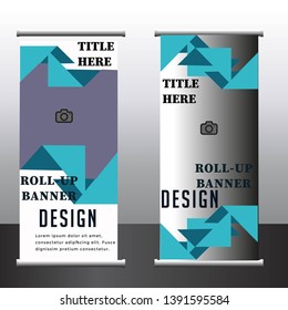 The roll-up banner design,business concept Graphic template roll-up for exhibitions,banner for advertising information,photo,text business concept stand for conference seminar, promo banner
