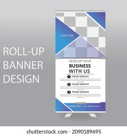 Roll-up Banner Design.Business Roll Up flyer desigb. Standee Design. Vector flyer design