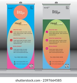 Roll-up banner design,creative background of graphic shapes,banner for seminar,layout for placement of photos,business concept,Universal stand for conference,modern design for outdoor advertising