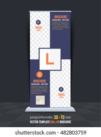 Roll-Up Banner Letter L Concept Business Template, Vertical Advertising Design