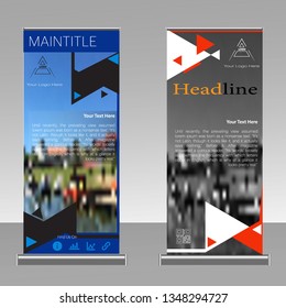 The roll-up banner, modern abstract design for advertising information, photo, text, business concept stand for conference, seminar, stylish background vector, Eps 10 - Vector
