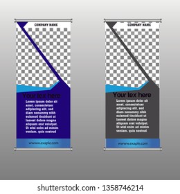The roll-up banner, modern abstract design for advertising information, photo, text, business concept stand for conference, seminar, stylish background vector - Vector