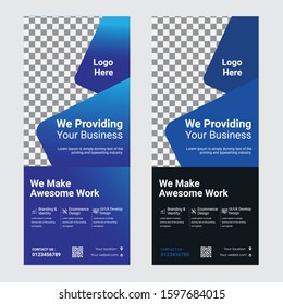 The roll-up banner, modern abstract design for advertising information, photo, text, business concept stand for conference, seminar, stylish background vector