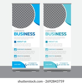 design do modelo de stand-by de banner de rollup