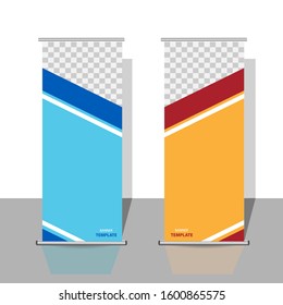 roll-up banner template. design materials for events, news. marketing advertising.
Vertical information board design. abstract background. eps 10.