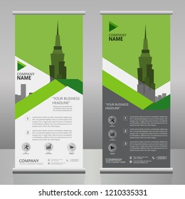 ROLLUP BANNER VECTOR TEMPLATE WITH A VECTOR CITY WALLPAPER / SALES BANNER