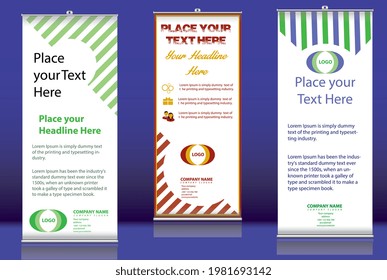 rollup banner vector template with geometric pattern, for advertising , publish information, events ,cover presentations