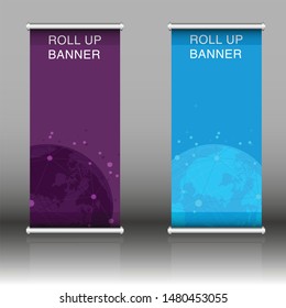 Rollup Banner wolrd map Include vector Eps 