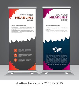 Roll-up Banners, Corporate Roll-up Banners, Business Roll-up Banners,  Bussiness standees banner advertising. roll up vector banner template illustration, vector