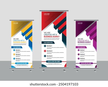 Roll-up Banners Creative and Professional Roll-up Banners Template. This layout is suitable for any project purpose. Very easy to use and customize.