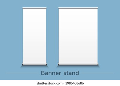 Rollup banners stand. Blank template mockups. Exhibition stand roll-up banners, Banner template, presentation, Vector, illustration