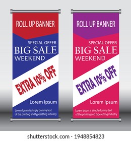 Rollup brochure banner design, vertical vector template, flag-banner, modern layout flyer design