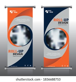 rollup brochure flyer banner design template vector, abstract background modern x-banner