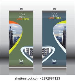 Roll-up-Broschüre, Vektorgrafik, abstrakter Hintergrund, modernes x-Banner, Rechteck-Größe