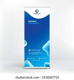 Roll-up design, abstract liquid background, layout for presentations, conferences, presentations