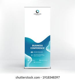 Roll-up design, abstract liquid background, layout for presentations, conferences, presentations
