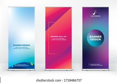 Roll-up design set, creative banner abstract background, banner for presentations, advertising of products and events, background for a brochure or booklet, advertising background