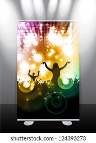 Pantalla de despliegue con diseño de plantilla de banner de stand, ilustración vectorial.
