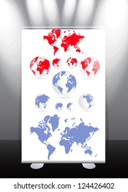 Roll-up-Display mit Standbanner-Vorlagendesign