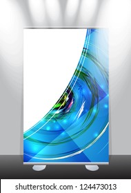 Una pantalla desplegable con diseño de plantilla de banner de stand, ilustración vectorial.