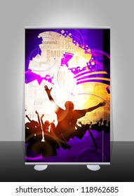 Roll-up with music event subject