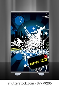 Roll-up with music event subject