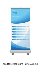 Roll-up with the template design. Banner stand background for design, business,  advertisement. Vector illustration.