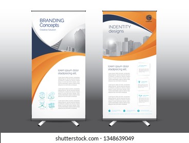 RollUp template vector illustration, Designed for style applied to the expo. Publicity banners, business model vertical.