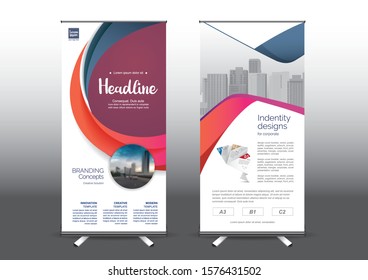RollUp template vector illustration, Designed for style applied to the expo. Publicity banners, business model vertical.