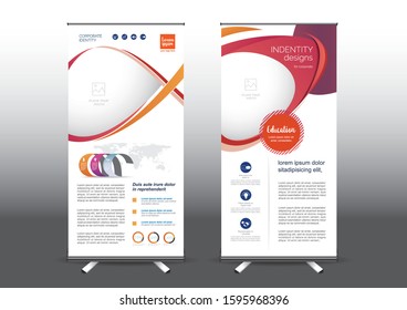 RollUp template vector illustration, Designed for style applied to the expo. Publicity banners, business model vertical.