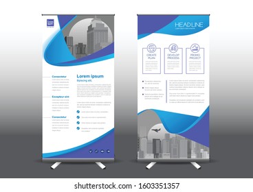 RollUp template vector illustration, Designed for style applied to the expo. Publicity banners, business model vertical.