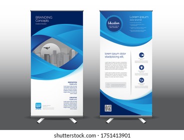 RollUp template vector illustration, Designed for style applied to the expo. Publicity banners, business model vertical.