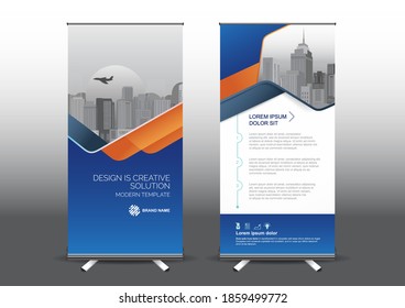 RollUp template vector illustration, Designed for style applied to the expo. Publicity banners, business model vertical.