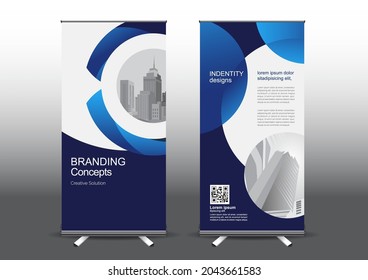 RollUp template vector illustration, Designed for style applied to the expo. Publicity banners, business model vertical.