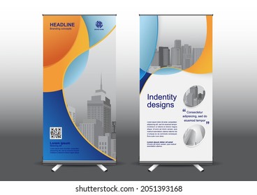 RollUp template vector illustration, Designed for style applied to the expo. Publicity banners, business model vertical.