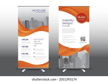 RollUp template vector illustration, Designed for style applied to the expo. Publicity banners, business model vertical.