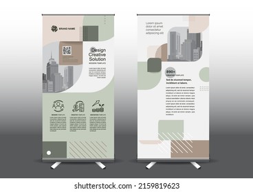 RollUp template vector illustration, Designed for style applied to the expo. Publicity banners, business model vertical.