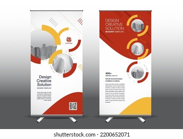 RollUp template vector illustration, Designed for style applied to the expo. Publicity banners, business model vertical.