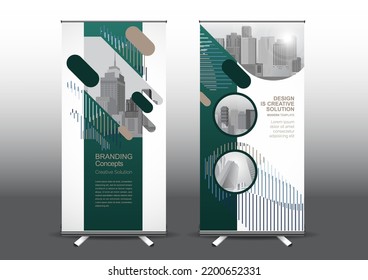 RollUp template vector illustration, Designed for style applied to the expo. Publicity banners, business model vertical.