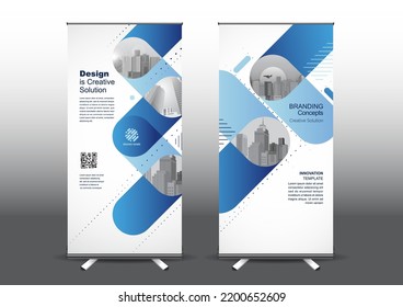 RollUp template vector illustration, Designed for style applied to the expo. Publicity banners, business model vertical.