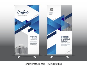 RollUp template vector illustration, Designed for style applied to the expo. Publicity banners, business model vertical.